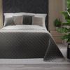 VELVI Bedspread 220x240cm - anthracite elegance in a geometric pattern