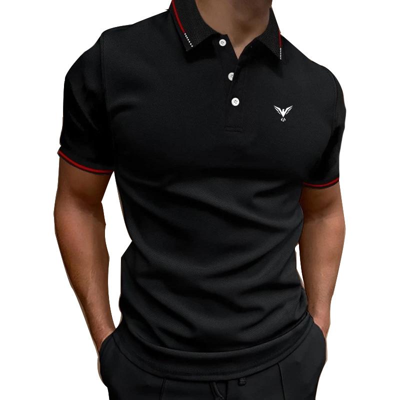 

Мужская летняя рубашка поло на пуговицах с коротким рукавом, мужская однотонная повседневная рубашка поло с принтом, мужская деловая рубашка