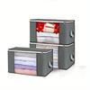 1pc  Large Clothes Storage Bag, Clothes Organizer With Handle & Clear Window, Storage Bins Containers For Comforters & Blankets