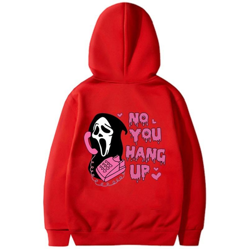 New Halloween, Hooded Sweater with Back Print, Long-sleeved Loose Casual Top and Shirt.
