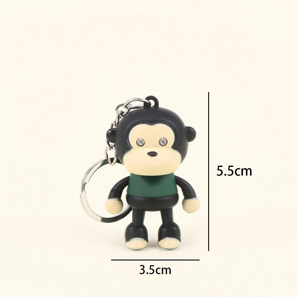 Kawaii Children Car Cute Cartoon Gift Bags Accessories Toy Keychain Keyring Monkey with LED Light