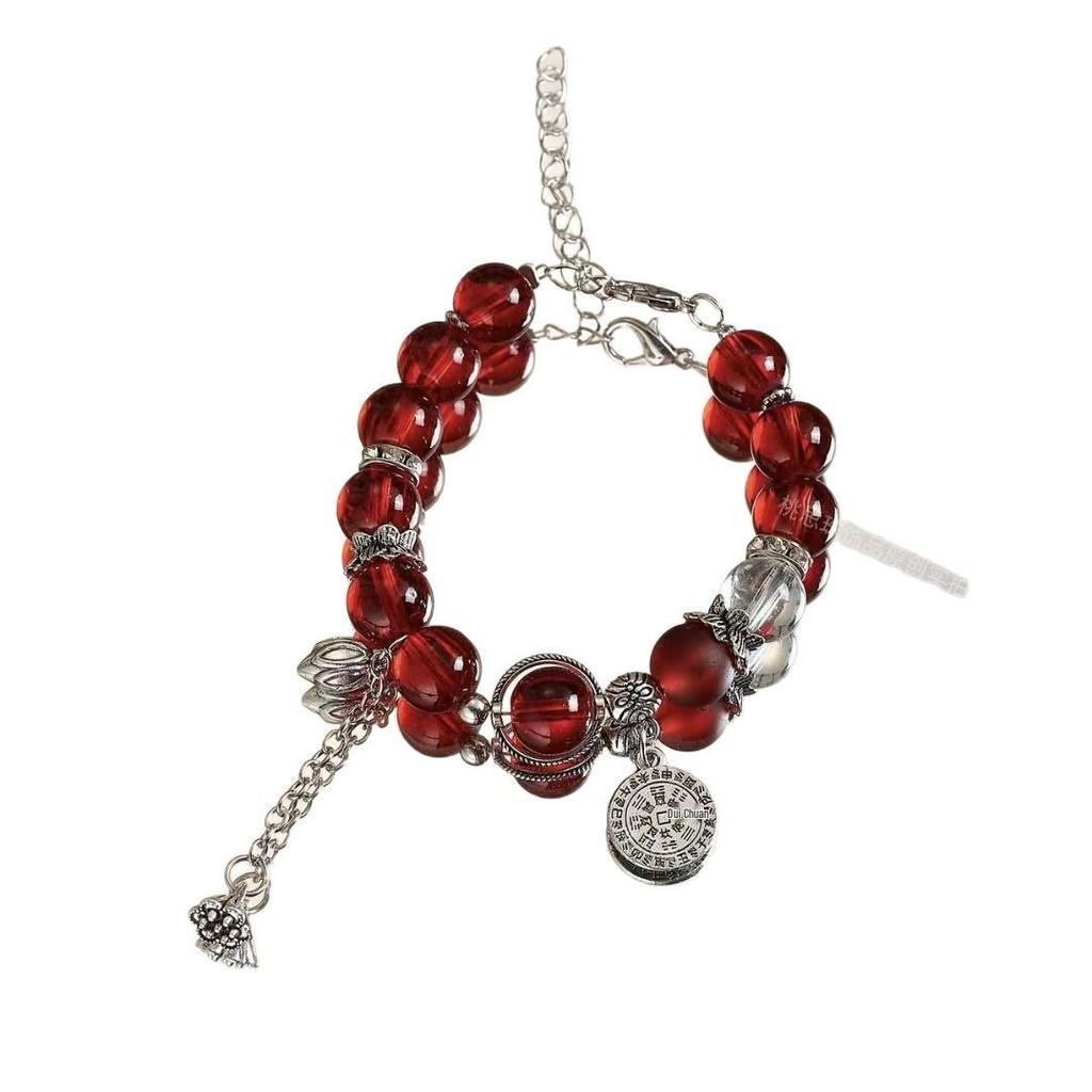 Charming Pink Crystal Floral Bracelet - Court Style Dream Gift for Girlfriend