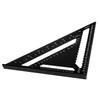 Beslands Triangle Ruler, Woodworking Circular Saw Ruler, 30*30cm, Double-Sided Graduations, 12-Inch, Aluminum Alloy, Black, Protractor, 45 Degree Mark