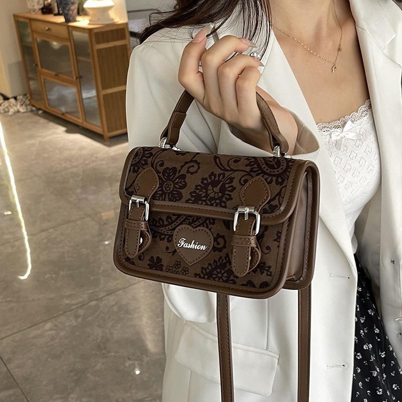 Simple and fashionable printed bags New trendy casual bags Textured winter small bags Crossbody bags Niche women's bags