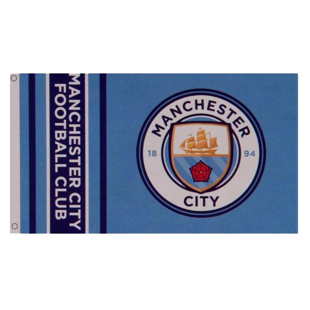 Manchester City FC Wordmark Crest Flag