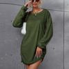 Womens Sweater Dress Long Sleeve Casual Jumper Sweater Dress Loose Plus Size Plush Warm Autumn Winter Dresses