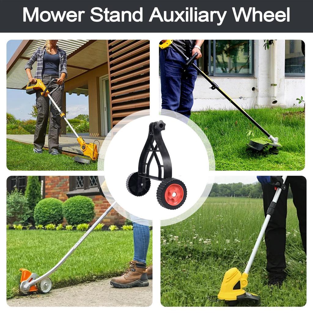 Adjustable Lawn Mower Support Wheel Attachment Garden Grass Trimmer Detachable Auxiliary Wheel Quick Change Power Tool