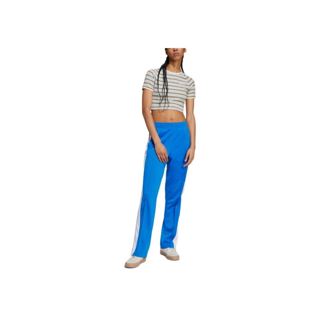 adidas Originals Adibreak Classic Snap Three Stripe Loose Knit Sports Pants Women Bottoms Blue IY2124