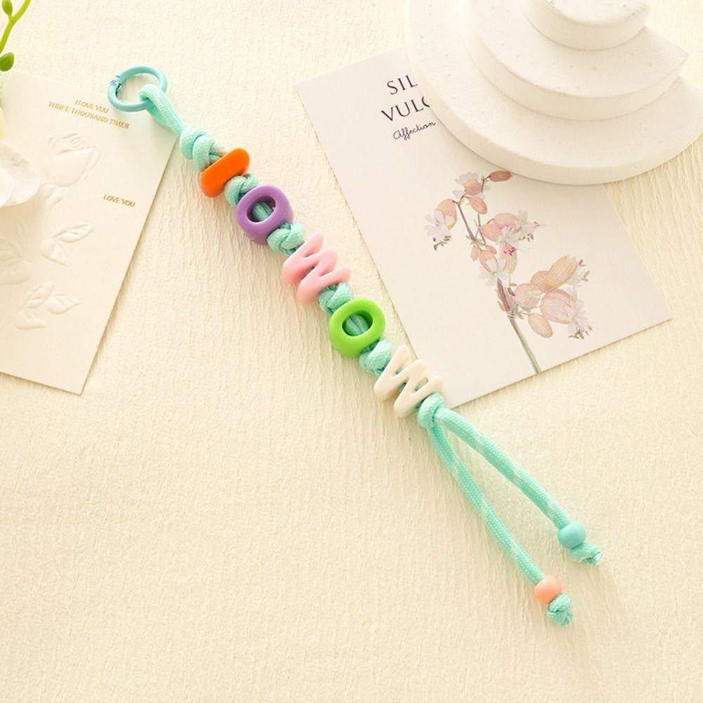 Lucky Letter Mobile Phone Lanyard Colorful Beaded Tassel Pendant  Home Decoration