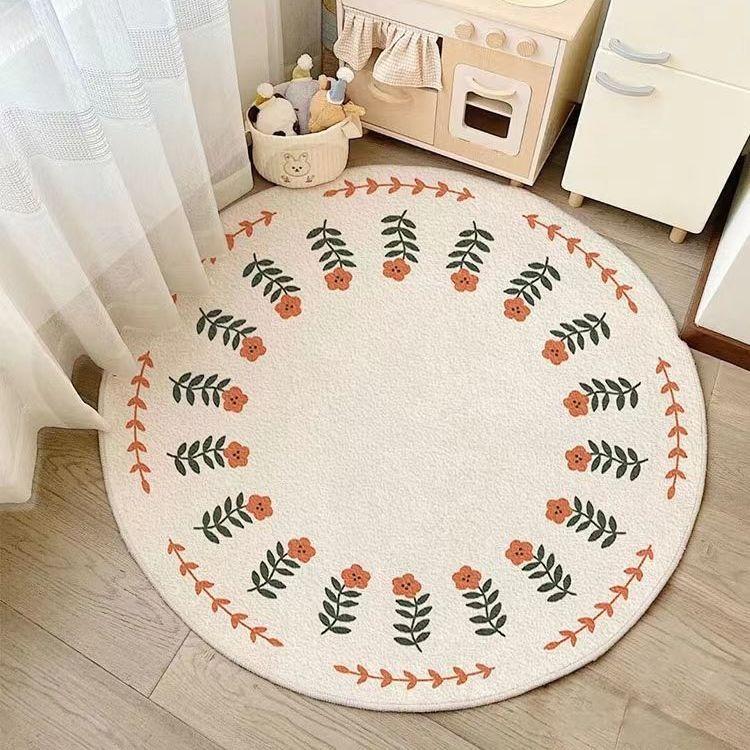 Moderní Jednoduchý Květinový Kruhový Koberec Ložnice Obývací Pokoj Toaletní Židle Koberec k Posteli Kruhový Koberec Podložka na Podlahu