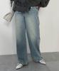WEGO Denim Denim Long Size Type B Lightly Denim Finish Women's Straight-leg Pants, Jeans, Bottoms, Pants, Simple, Casual, Stylish, Gift, Classic,