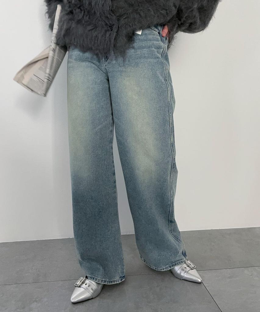 WEGO Denim Denim Long Size Type B Lightly Denim Finish Women's Straight-leg Pants, Jeans, Bottoms, Pants, Simple, Casual, Stylish, Gift, Classic,