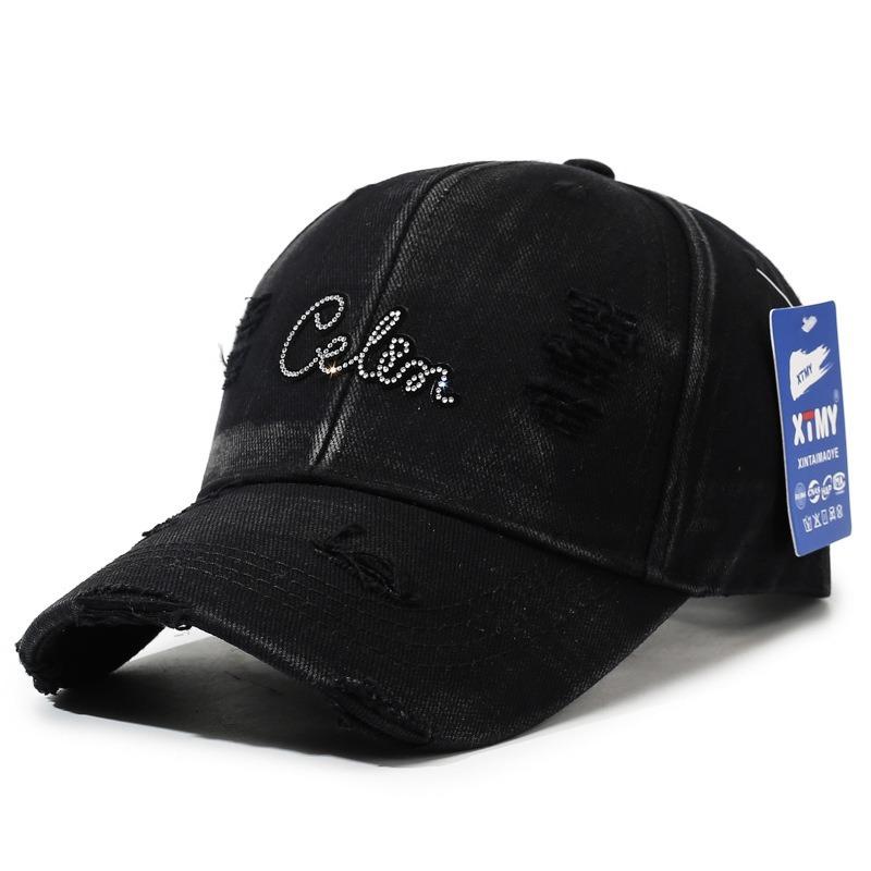 Distressed Baseball Cap Women Unisex Trendy Embroidered Letter Sun Visor Dad Hat