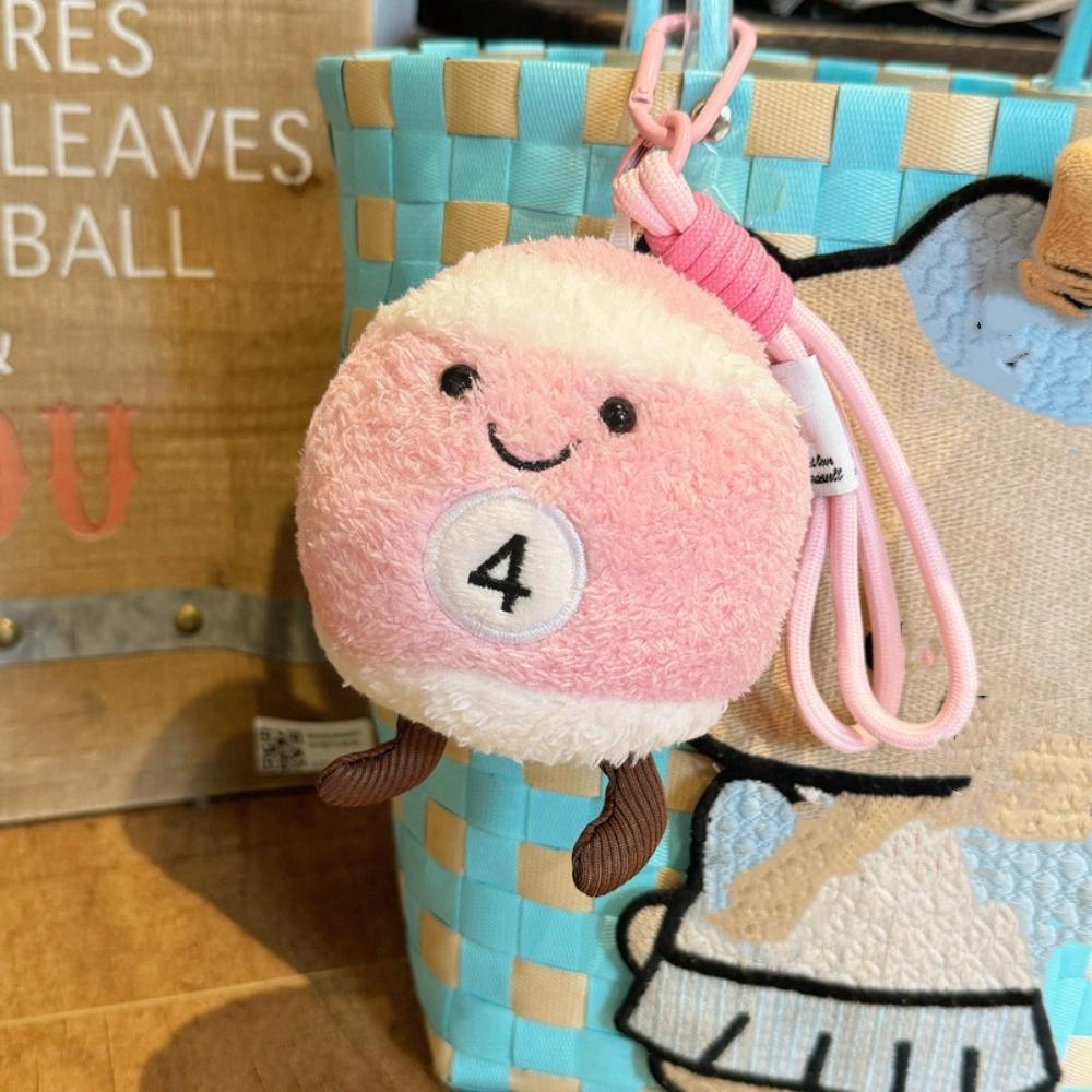 Soft Billiards Plush Key Ring 6 Colors Backpack Key Chain Billiard Balls Pendant Christmas