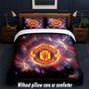 Manchester United Diseño Juego de Cama Ropa de Cama 1 Funda Nórdica + 2 Fundas de Almohada Suave Transpirable Ropa de Cama para el Hogar