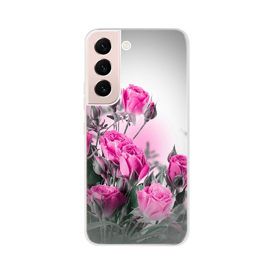 Beautiful Flower Phone Case For Samsung Galaxy S22 Pro S 22 Ultra 5G Case Cute Cat Soft Silicone TPU Cover For Samsung S22 22Pro
