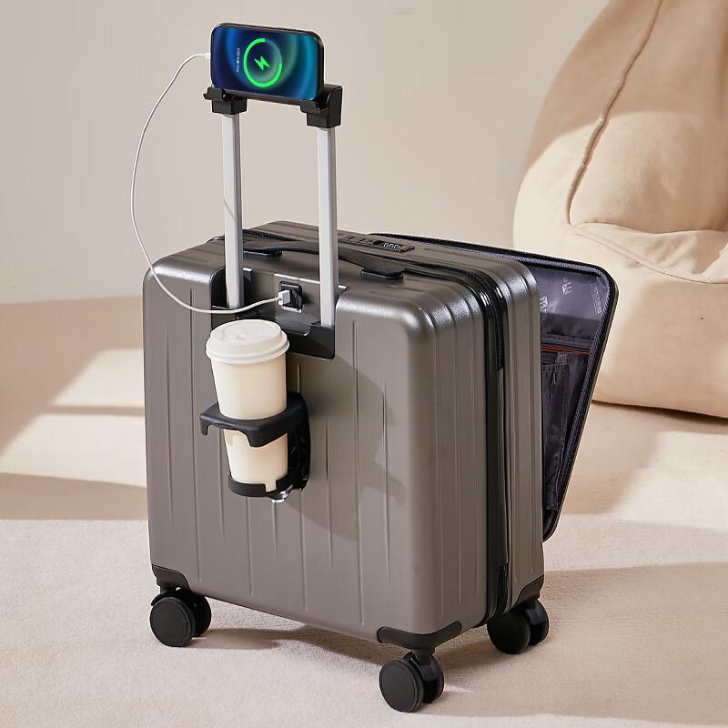 Jie Kaixi Business Front-Open PC Spinner Carry-on Suitcase