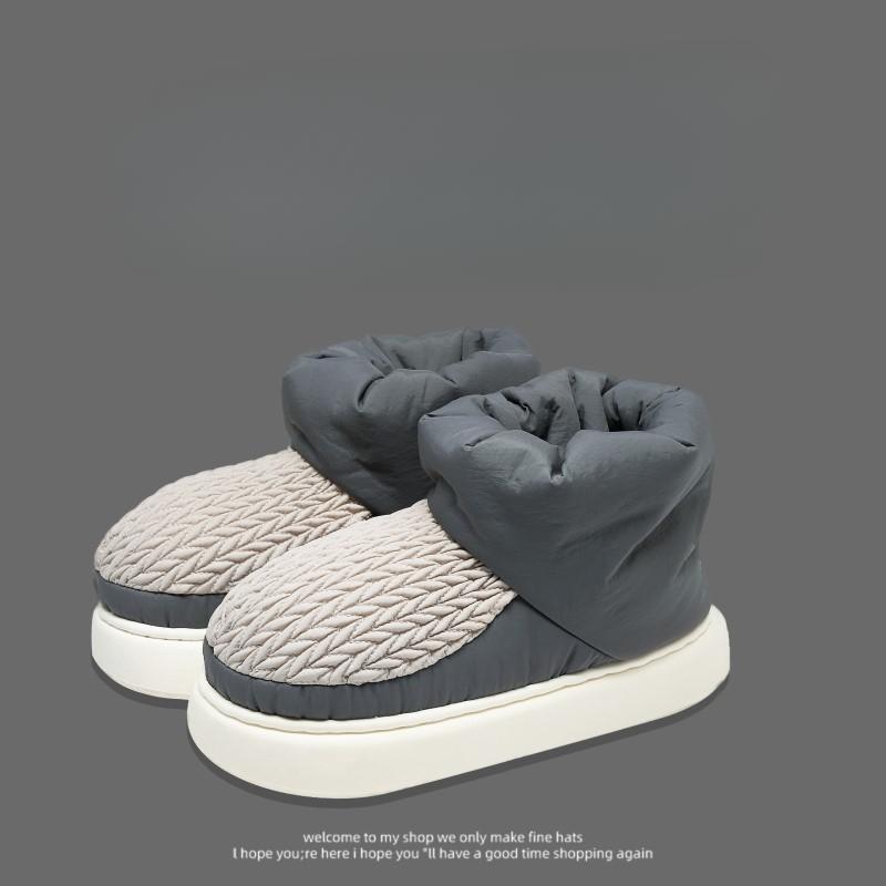 Men's Winter Fuzzy Warm Ankle Boots Waterproof Fur Lined Furry Slippers Non-slip House Slippers Home Shoes Indoor Outdoor Cozy Snow Boots for Male