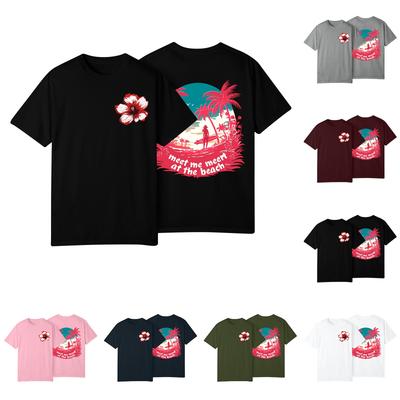 Damenmode Bedrucktes Lässiges Plissee Rundhals Kurzarm T-Shirt Top