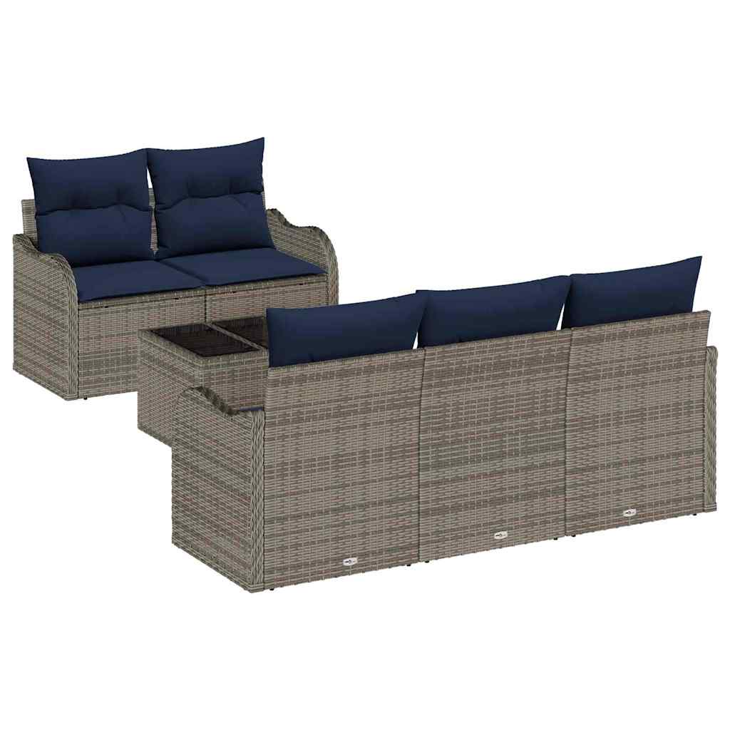 Garden Sofa Set Gray 55 x 55 x 37 cm Poly Rattan