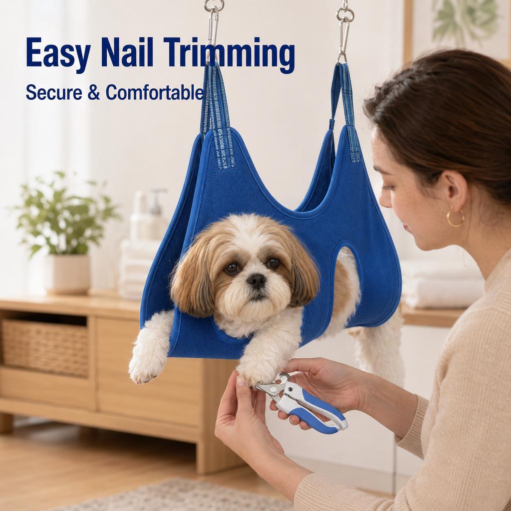 Cat Dog Grooming Hammock Pet Nail Clipping Suspension Restraint Bag Breathable Anti Scratch Grooming Helper Tool Adjustable Kit