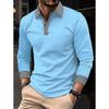New Men's Long-Sleeved Polo Shirt Spring/Autumn Contrast-Colour Printed Casual Sweatshirt