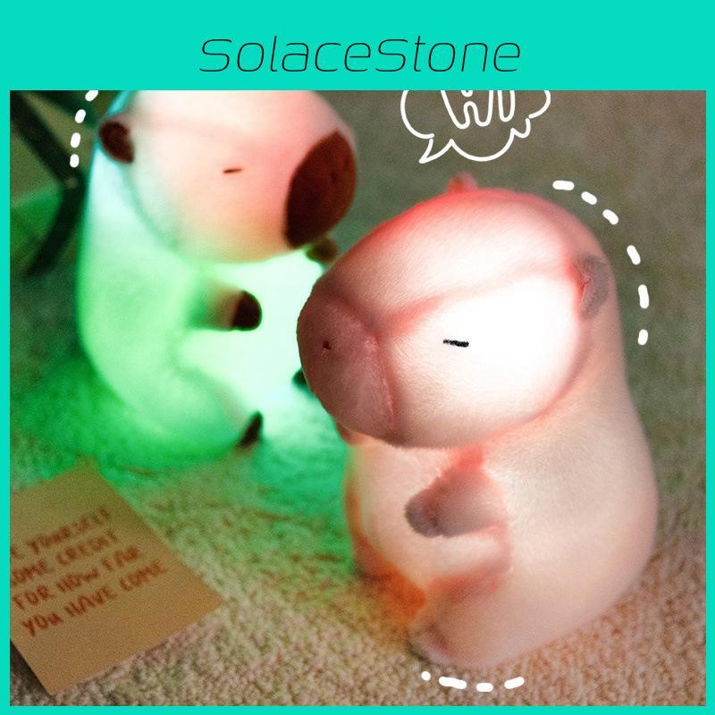 Capybara Plush Toy With Led Light Soft Animal Decor For Kids Gift