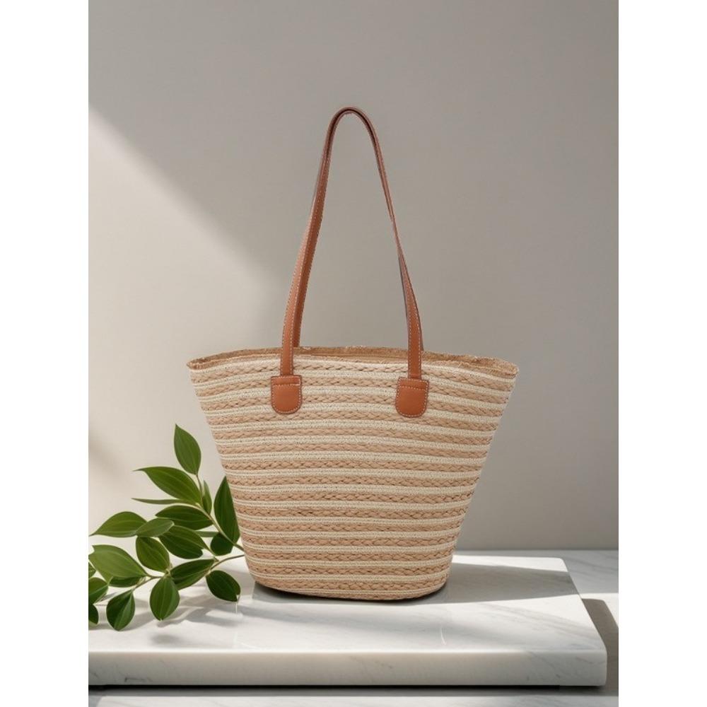 

Плетеная сумка-тоут для ежедневных поездок на работу, пляжная, женская 43*30*26