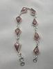 925 Sterling Silver Natural Sunstone Bracelet Handmade Gemstone Link Jewelry