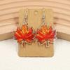 Cross-border New Autumn Maple Leaf Earrings, Flat Acrylic, Thanksgiving Atmosphere In Europe and America, Leaf Earrings Jewelry