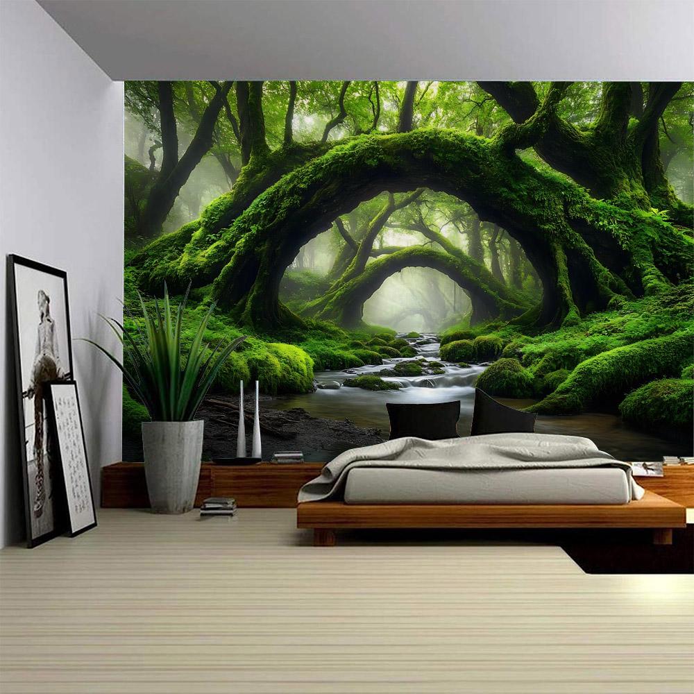 Tapestry, home decoration wall hanging cloth, tropical rainforest, psychedelic jungle, living room and bedroom wall decoration