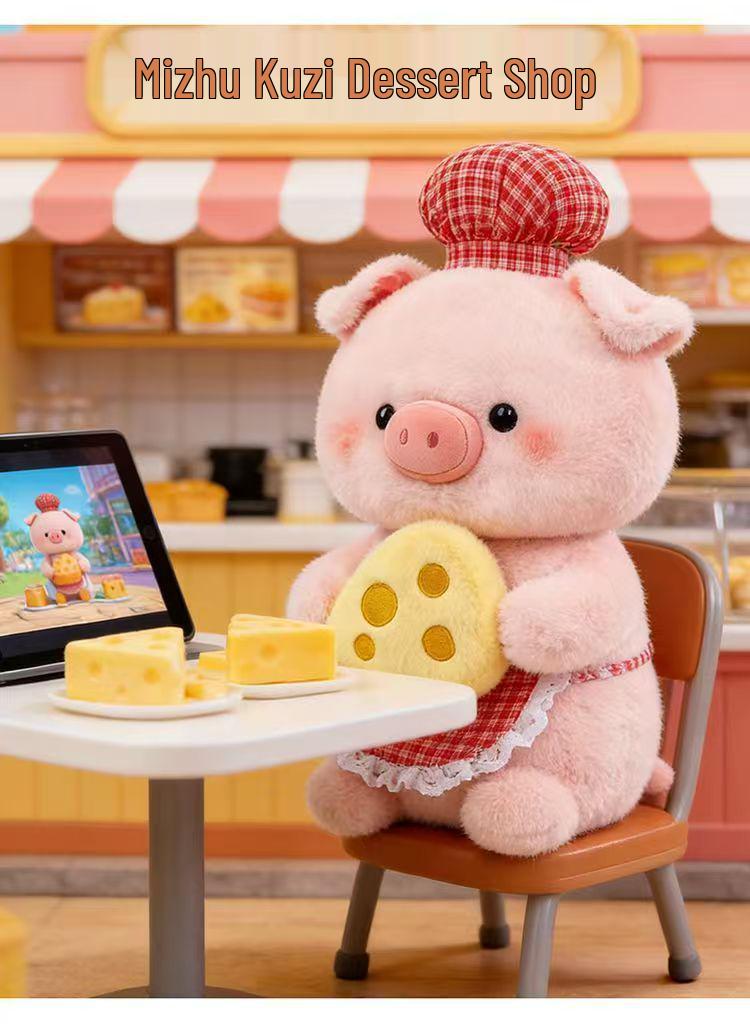 Hugging Cheese Pig Plush Doll - Soothing Gift for Girls