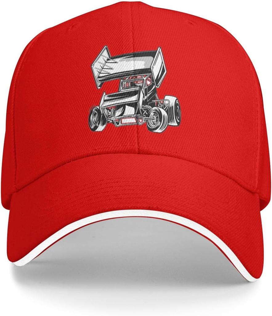 Sprint Car Racing Graphic Baseball Cap Polyester Adjustable Outdoor Sports Hat Unisex
