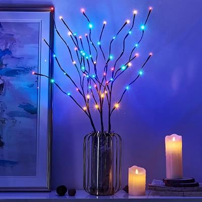 1/2/4 BUC 20 LED-uri Ramuri Lumini Decorative Alimentate cu Baterii Umplutură Vază Înaltă Creangă de Salcie Luminoasă Ramură Flexibilă pentru Decor Acasă