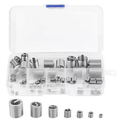 60Piece Steel Wire Thread Inserts Helical Coil Threaded Inserts Set 3mm To 12mm With AntiVibration Locking Mechanism