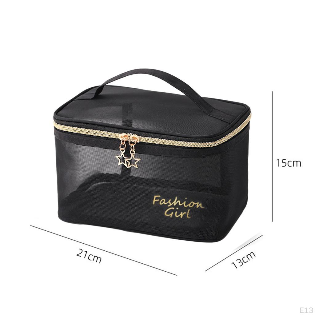 Double Layer Toiletry Bag Bathroom Cosmetic Organizer Large Capacity Carrying Case Portable for