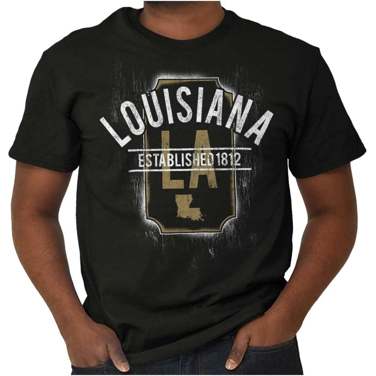 Vintage Louisiana Classic Travel Gift LA Womens or Mens Crewneck T Shirt Tee XXL