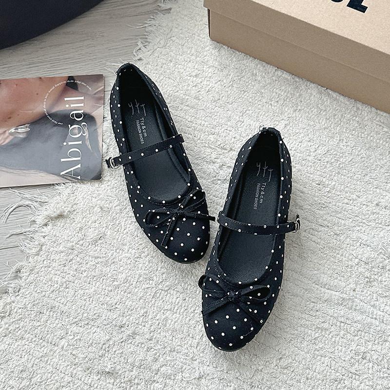 Spring New Women Ballet Flats Concise Round Toe Shallow Slip On Ladies Shoes Soft Sole Butterfly-knot Eelgant Dress Shoes