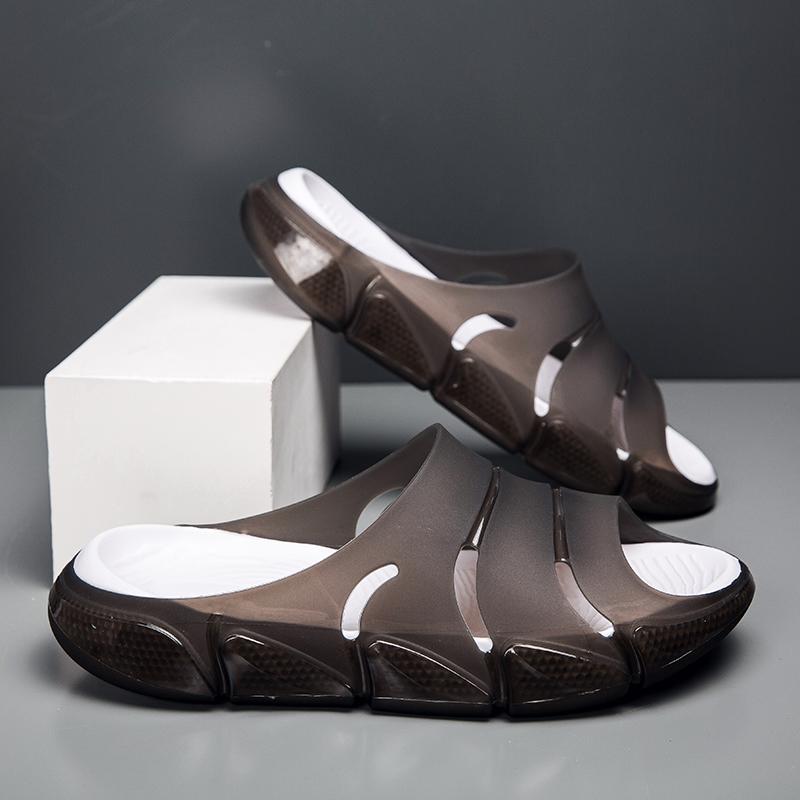

Дизайнерская обувь Мужские сандалии из искусственной кожи Летняя повседневная обувь для мужчин Модные кроссовки Пляжная уличная обувь Лаконичный стиль Мужские тапочки 44 40 коричневый