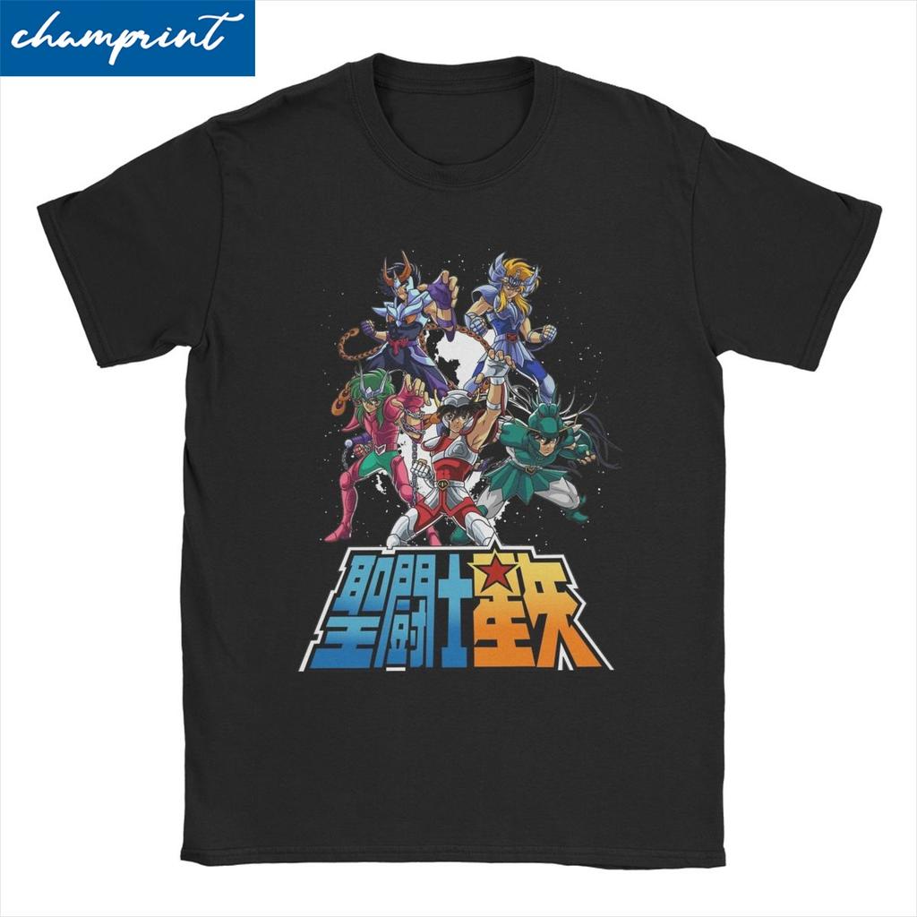 Knights Of The Zodiac Japanese Anime Men Women's T Shirt Saints Seiya Tee Shirt Short Sleeve T-Shirts Pure Cotton 6XL Clothing