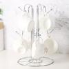 1Pcs Stylish Black Iron Mug Rack Modern Cup Stand with Strong Welding for Mug Organization Drying Storage In Kitchen Dining Room