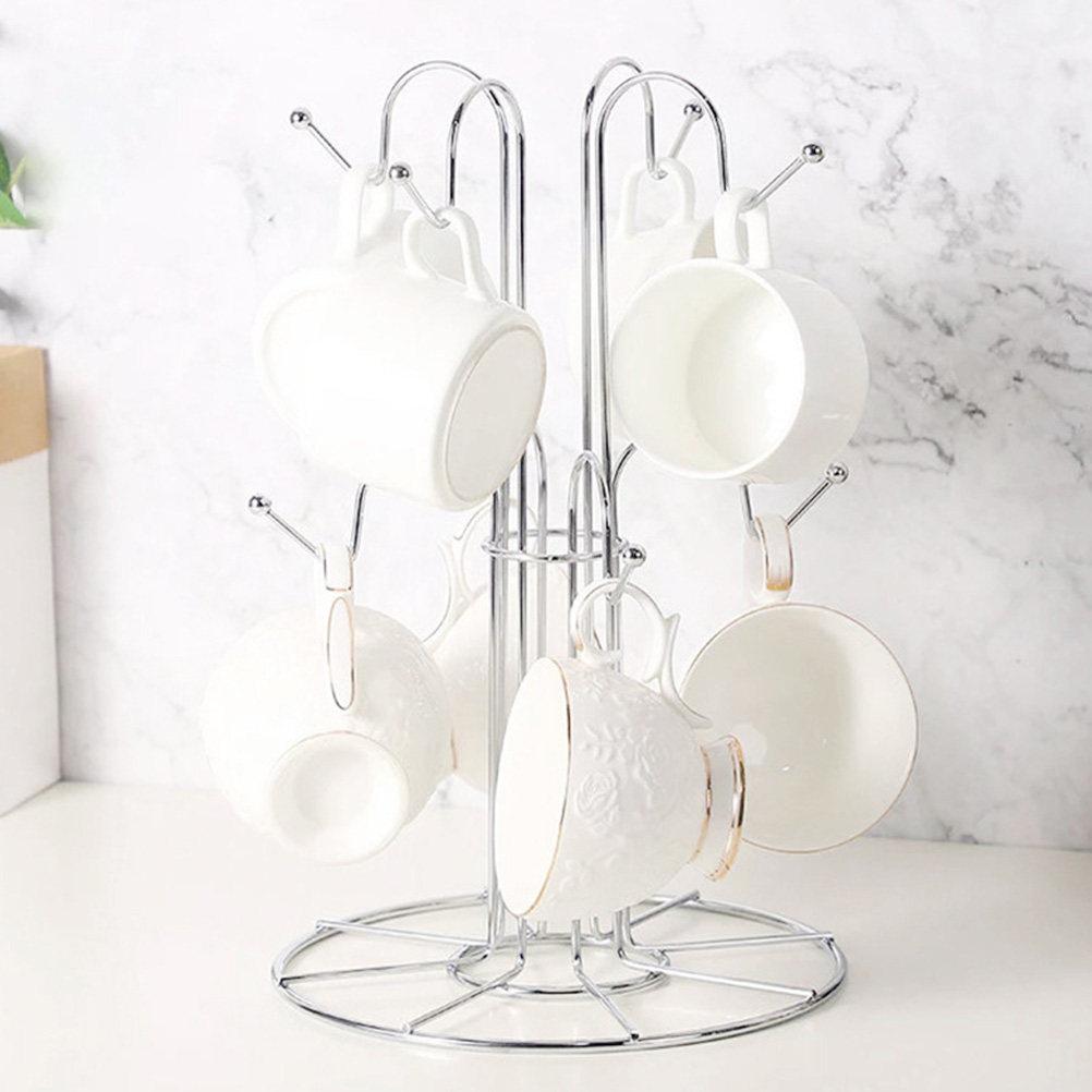 

1Pcs Stylish Black Iron Mug Rack Modern Cup Stand with Strong Welding for Mug Organization Drying Storage in Kitchen Dining Room other