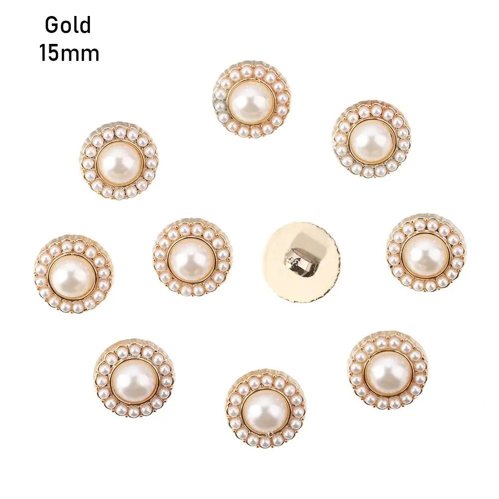 10 Pezzi Lega Strass Lucidi Perla Bottoni per Abbigliamento DIY Cucito Abbigliamento Bottone Lavorazione a Maglia Fatta a Mano Accessori Decorativi per Cucito