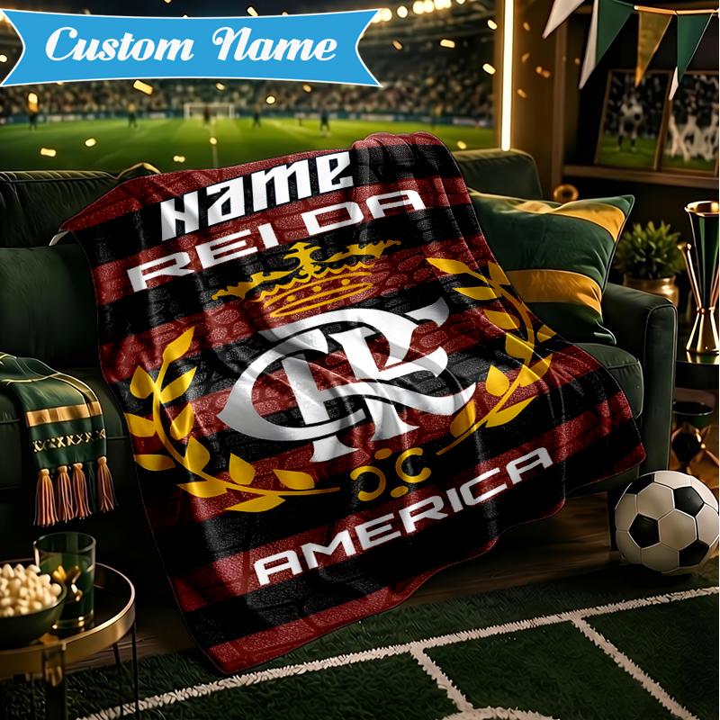 Custom Name Fluminense FC Crest Blanket Lightweight Ideal Bedding Blanket Perfect for Travel, Camping, Living Rooms, Sofas, Christmas gift