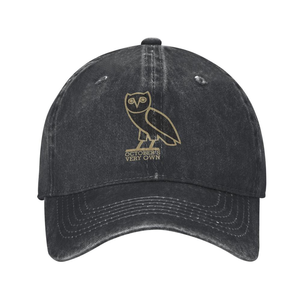 October's Very Own Drake's Owl Washed Denim Baseball Caps Snapback Baseball Hats Breathable Casquette Outdoor for Unisex And Women