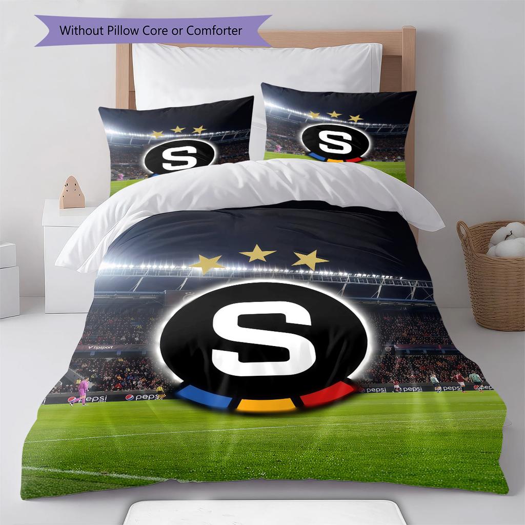 AC Sparta Prag Logo Bettwäsche Steppdecke Set Bettbezug Kissenbezug Heimdekoration Geburtstagsgeschenk (1 Bettbezug + 2 Kissenbezüge, ohne Füllung)