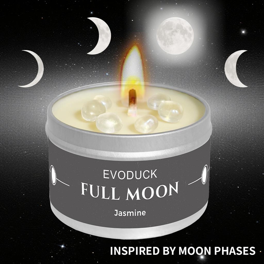 EVODUCK Full Moon Scented Candles 3oz Law of Attraction Manifestation Energy Boosting Christmas Home Decoration Jasmine Candles