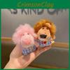 Plaid Pajamas Cute Nien Lion Cartoon Plush Toy Pendant  Keychain For Gift