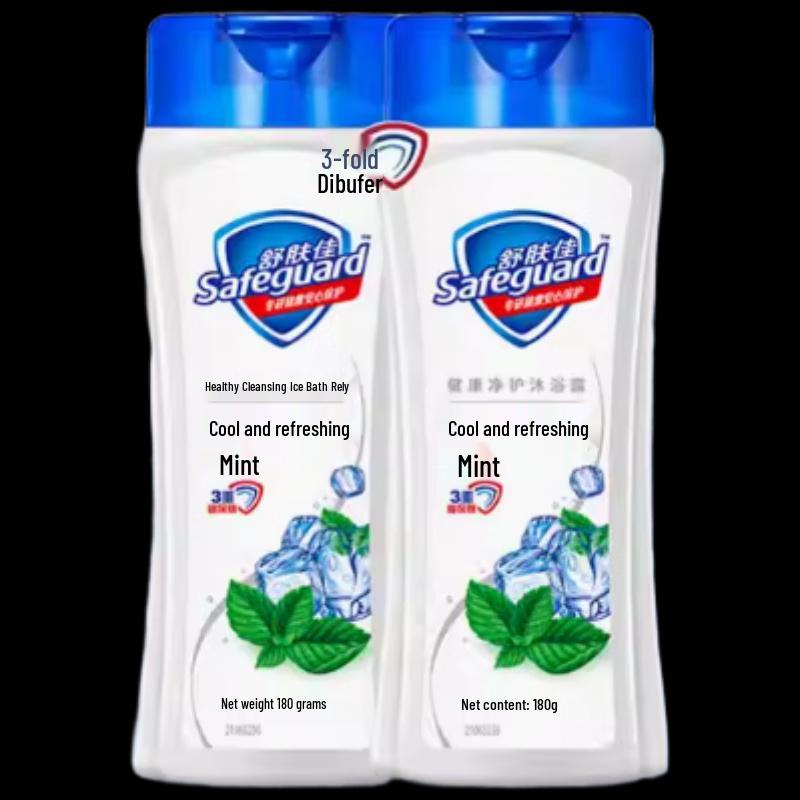 Safeguard Cool Peppermint Shower Gel Twin Pack (2x180g)
