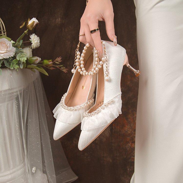 

Модные женские туфли-лодочки, туфли на каблуке, черные свадебные туфли для невесты с блестками на шпильке, туфли на высоком каблуке, офисные модельные туфли на каблуке 35 белый